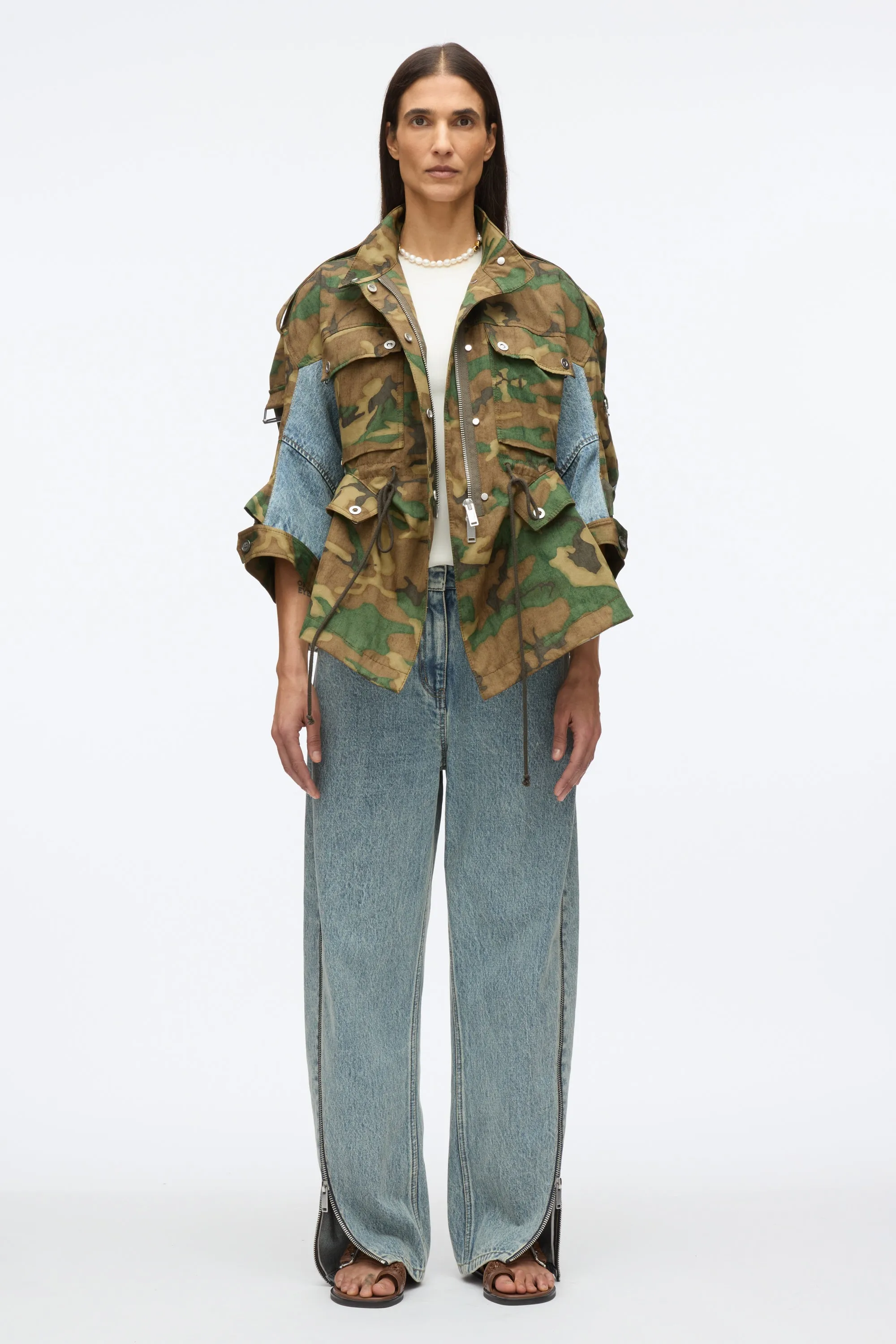 Patchwork Camo Cinched Jacket