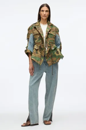 Patchwork Camo Cinched Jacket