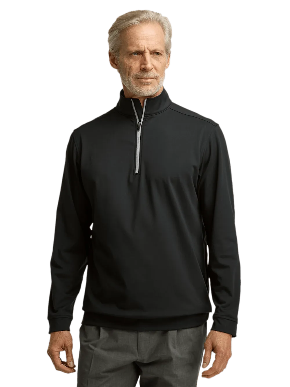 Performance Blend Quarter Zip Mock Neck - Black