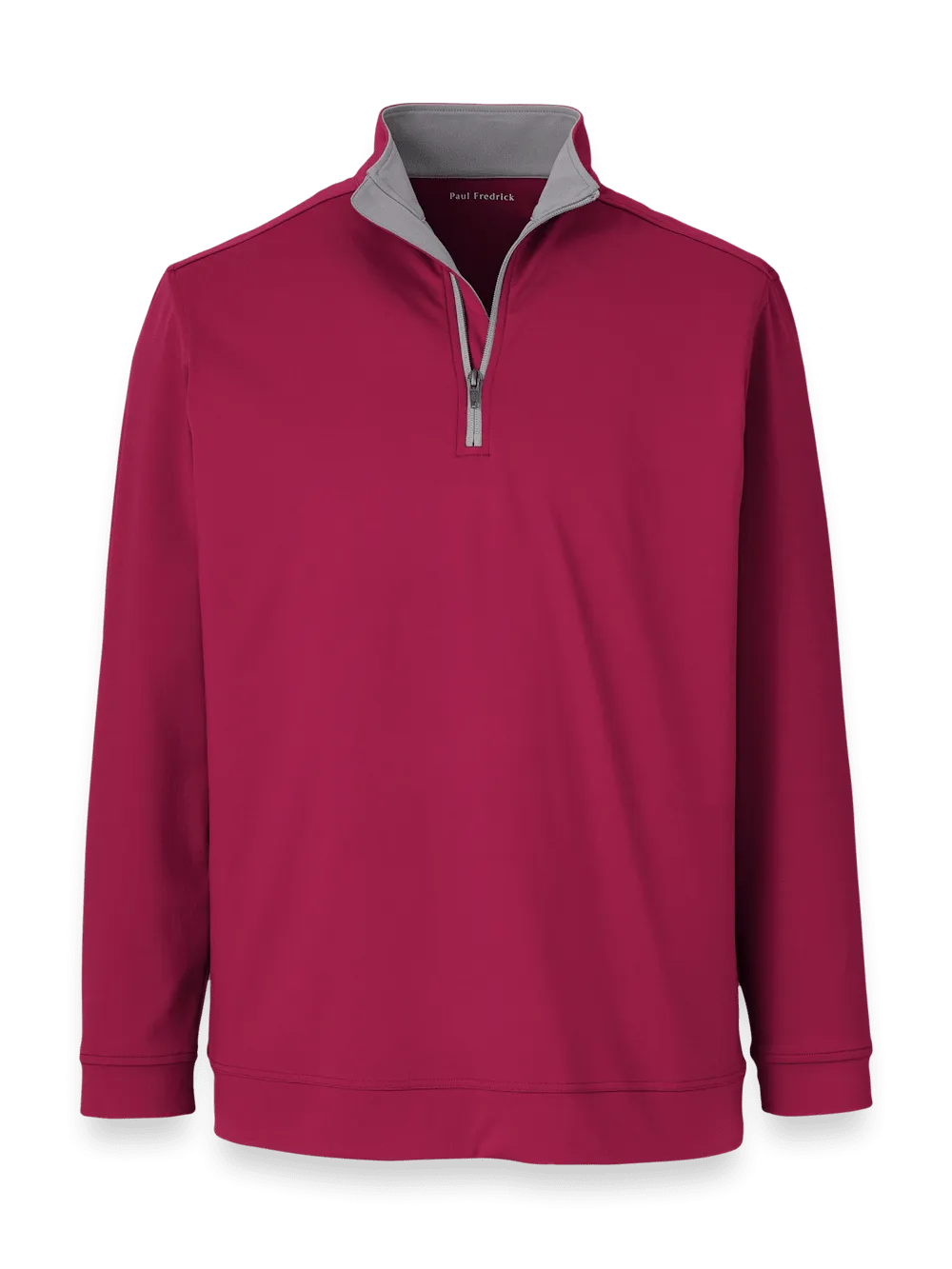 Performance Blend Quarter Zip Mock Neck - Burgundy