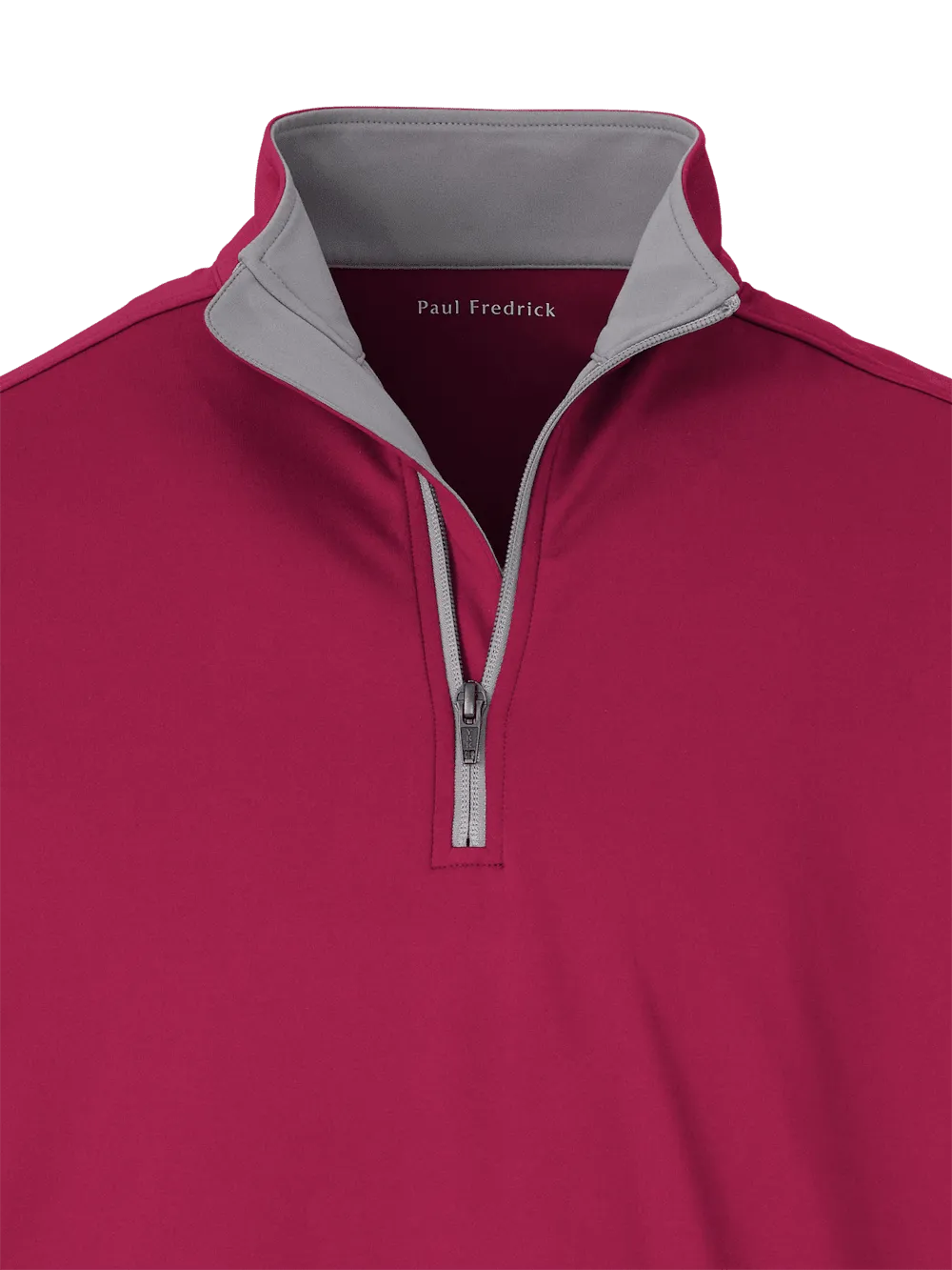 Performance Blend Quarter Zip Mock Neck - Burgundy