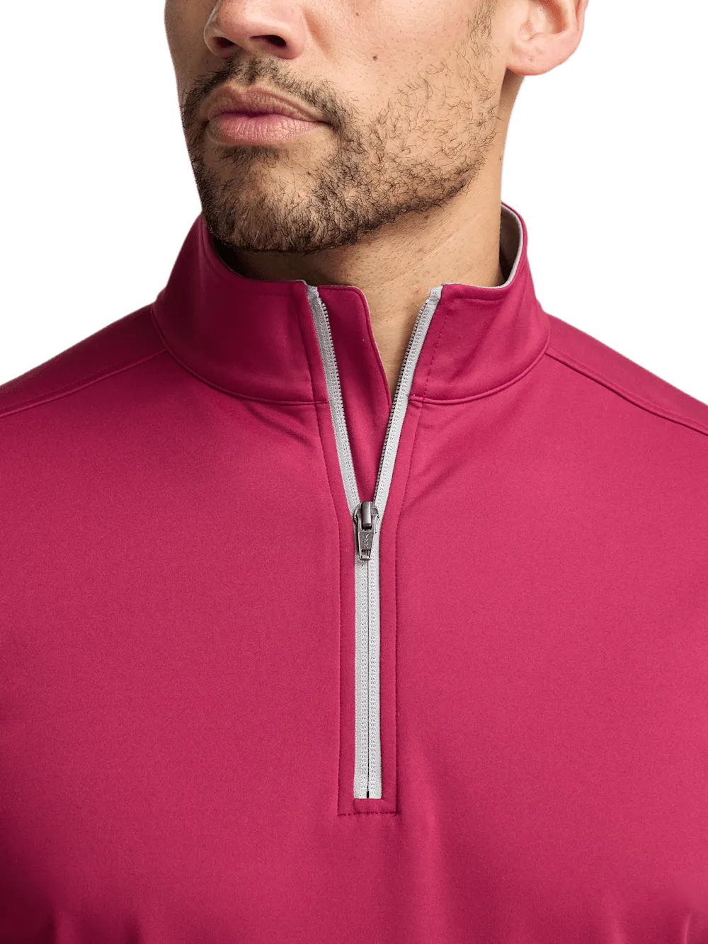 Performance Blend Quarter Zip Mock Neck - Burgundy