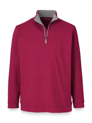 Performance Blend Quarter Zip Mock Neck - Burgundy