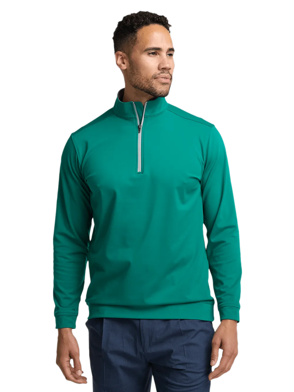 Performance Blend Quarter Zip Mock Neck - Green