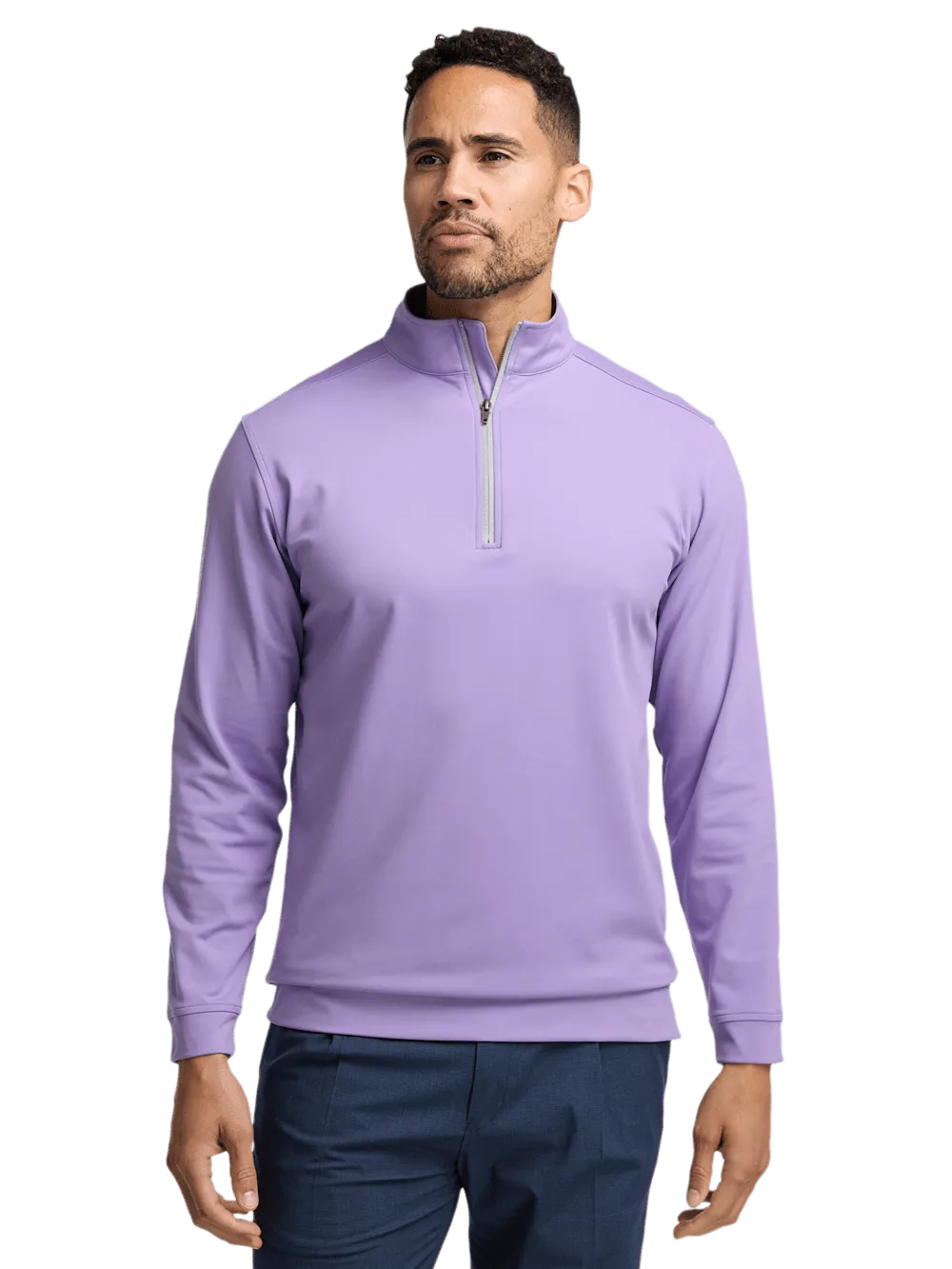 Performance Blend Quarter Zip Mock Neck - Purple