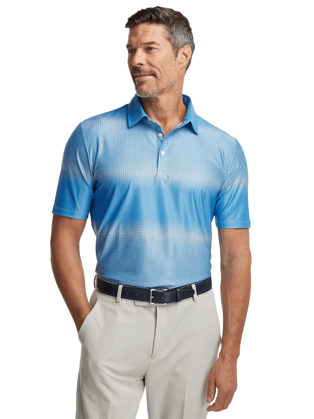 Performance Blend Three Button Polo - Blue