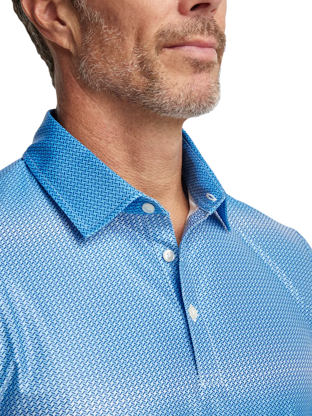 Performance Blend Three Button Polo - Blue