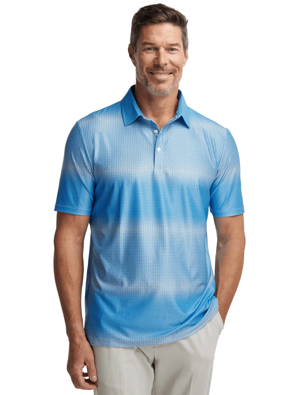 Performance Blend Three Button Polo - Blue