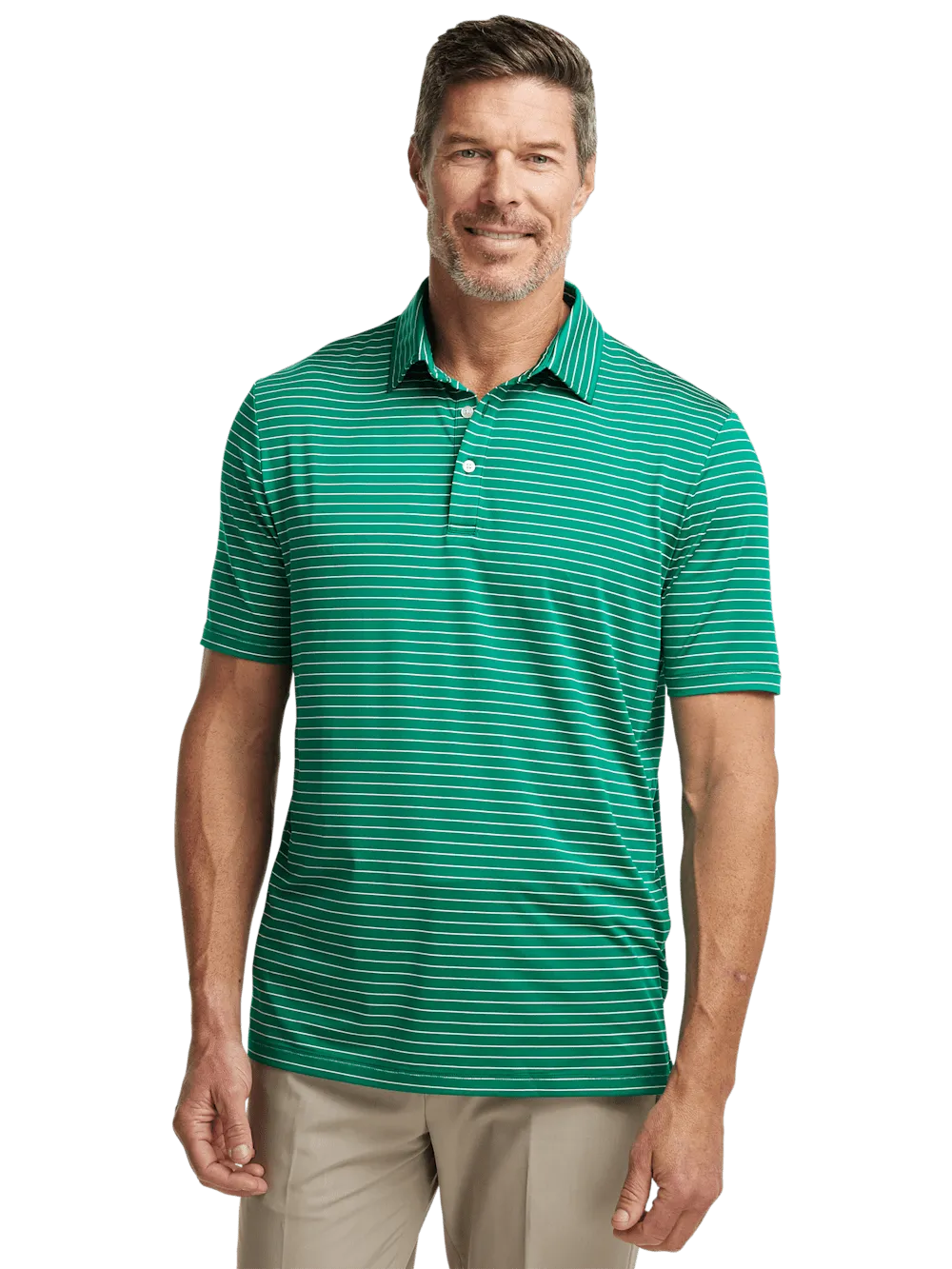 Performance Blend Three Button Polo - Green
