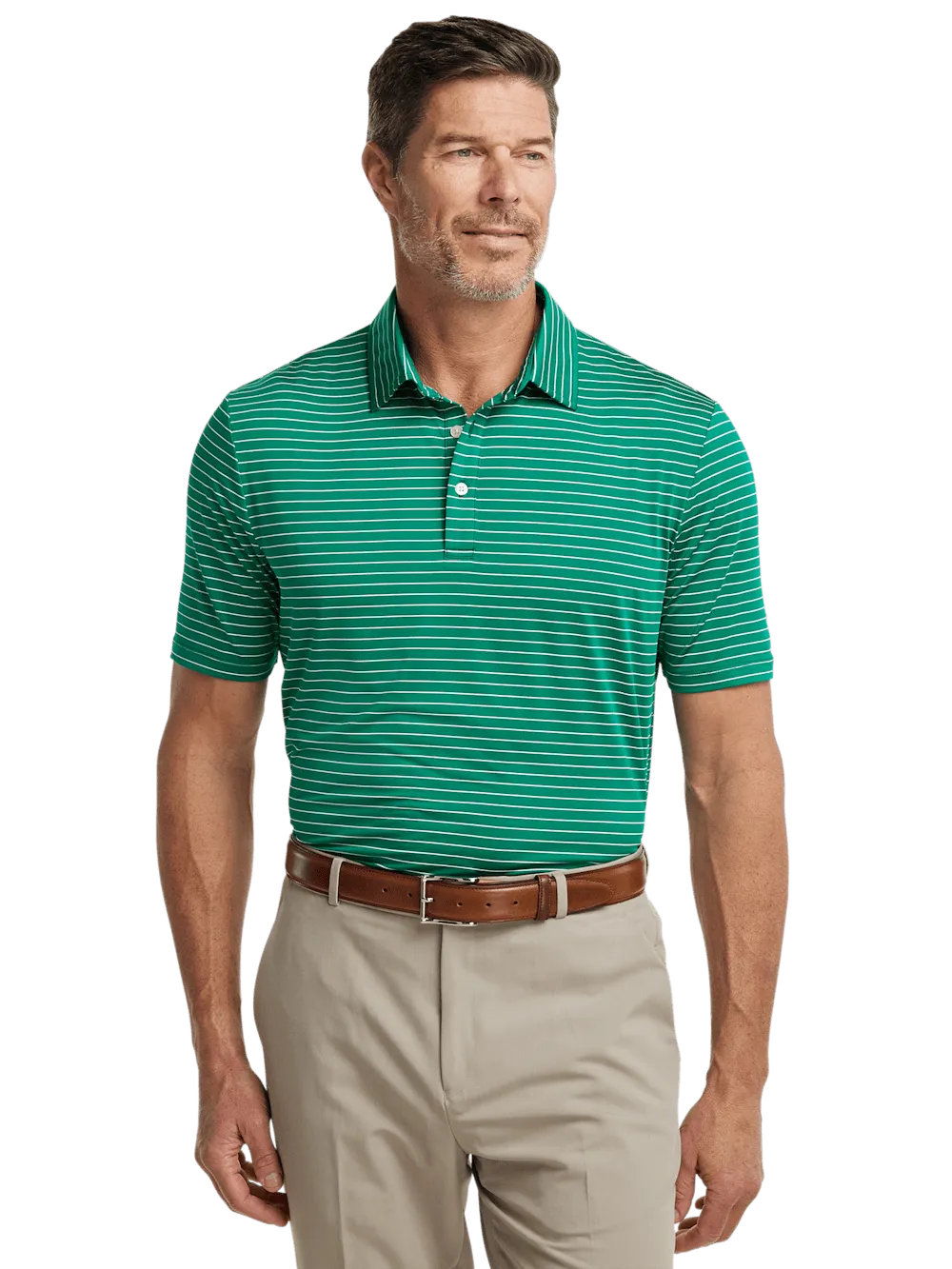 Performance Blend Three Button Polo - Green