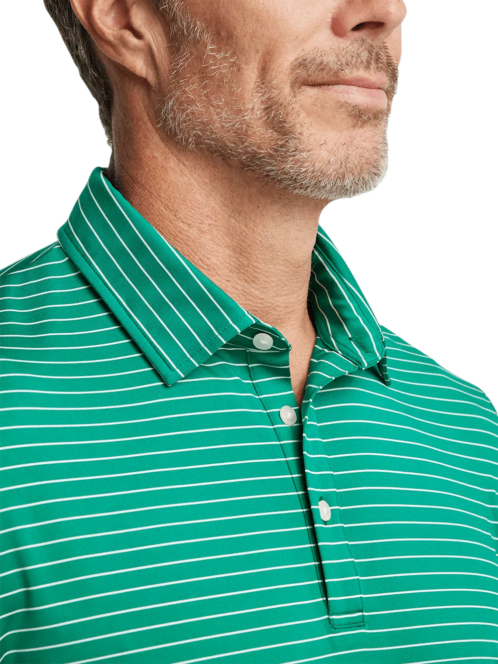 Performance Blend Three Button Polo - Green