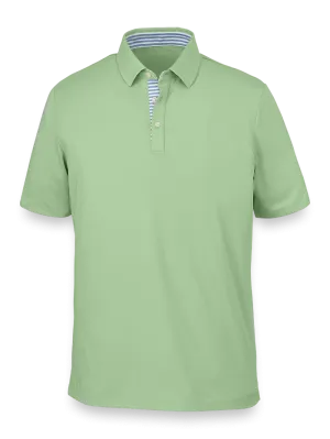 Performance Blend Three Button Polo - Light Green