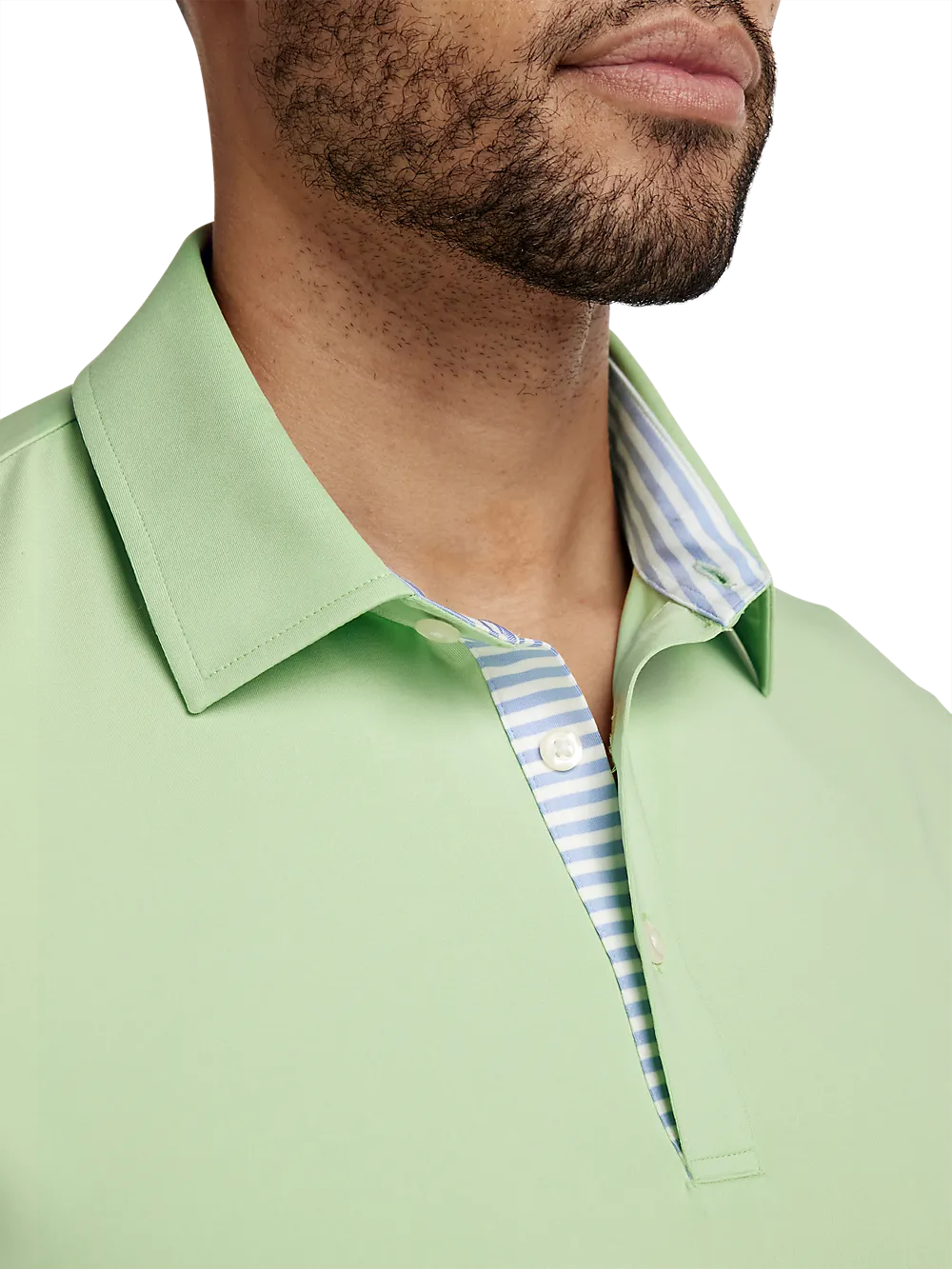 Performance Blend Three Button Polo - Light Green