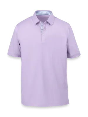 Performance Blend Three Button Polo - Light Purple