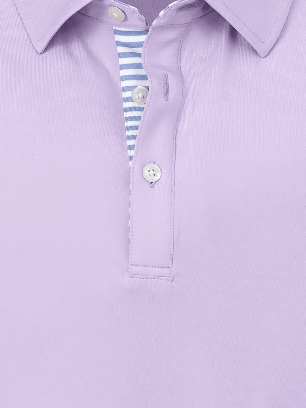 Performance Blend Three Button Polo - Light Purple