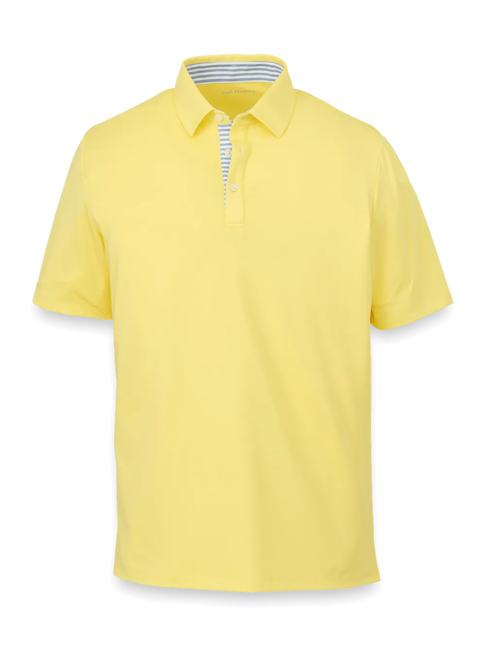 Performance Blend Three Button Polo - Light Yellow