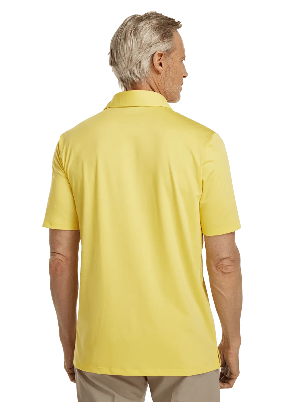 Performance Blend Three Button Polo - Light Yellow