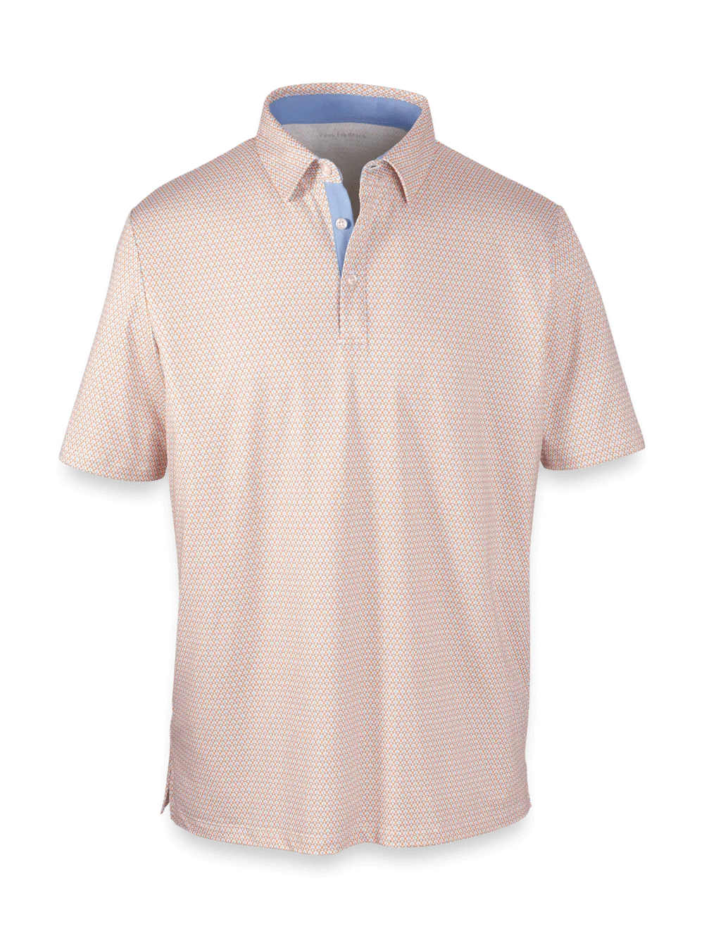 Performance Blend Three Button Polo - Orange Multi