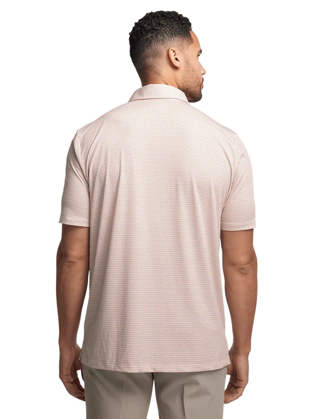 Performance Blend Three Button Polo - Orange Multi