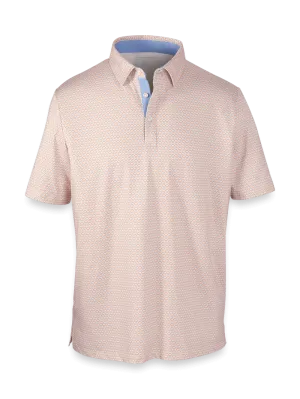 Performance Blend Three Button Polo - Orange Multi
