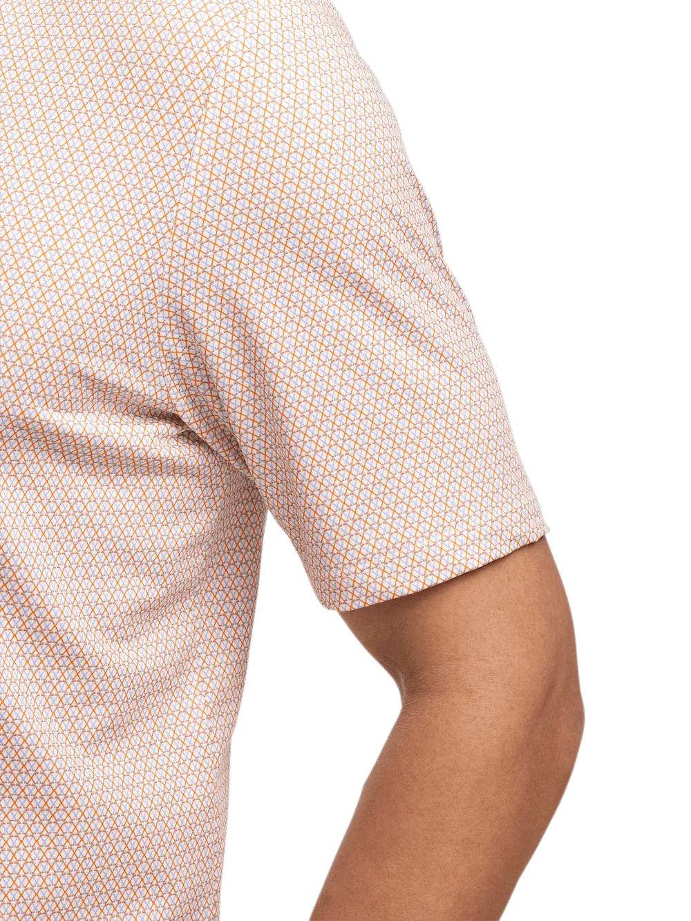 Performance Blend Three Button Polo - Orange Multi