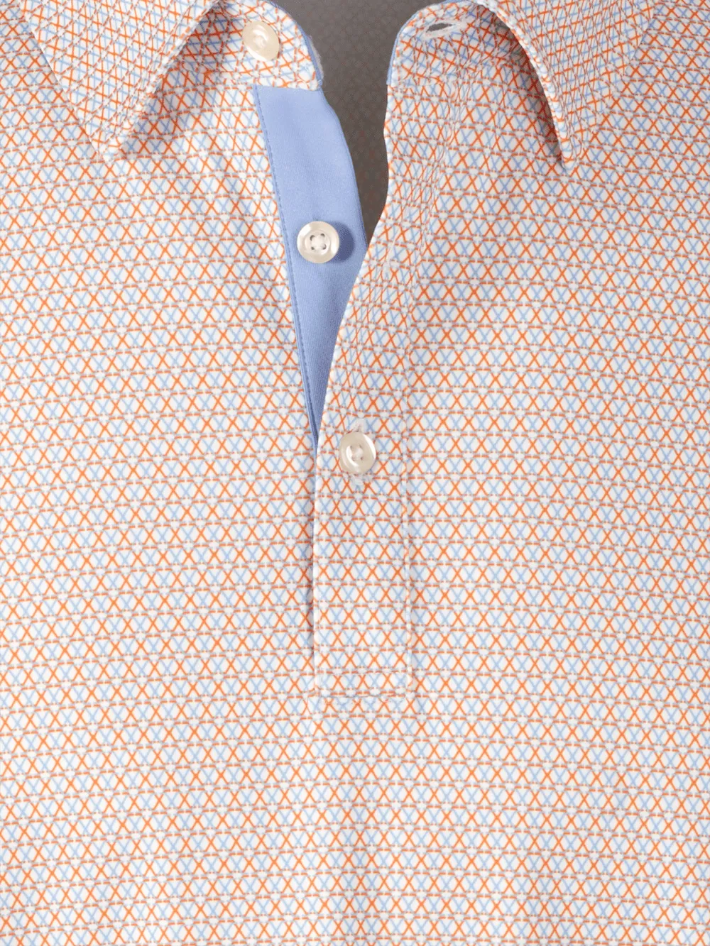 Performance Blend Three Button Polo - Orange Multi