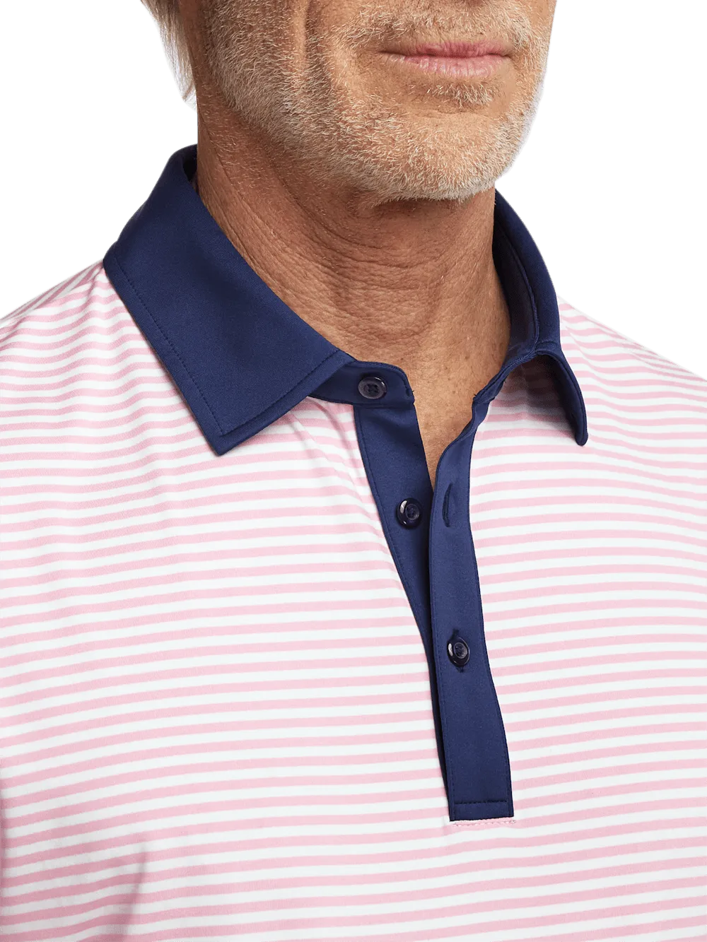 Performance Blend Three Button Polo - Pink