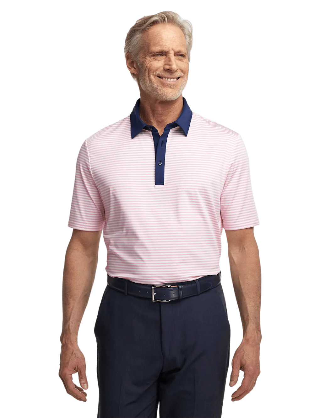 Performance Blend Three Button Polo - Pink