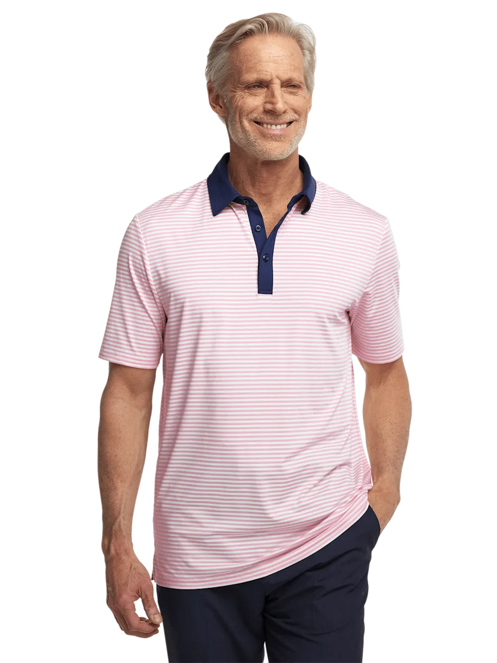 Performance Blend Three Button Polo - Pink
