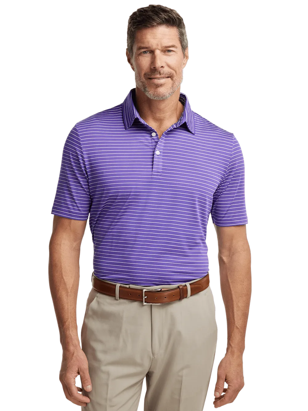 Performance Blend Three Button Polo - Purple