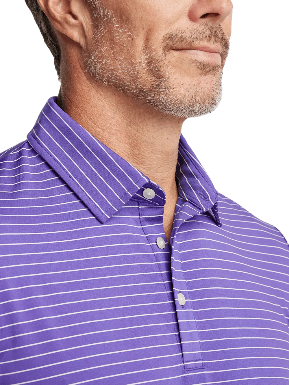 Performance Blend Three Button Polo - Purple