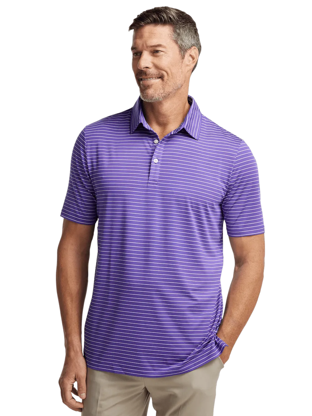 Performance Blend Three Button Polo - Purple
