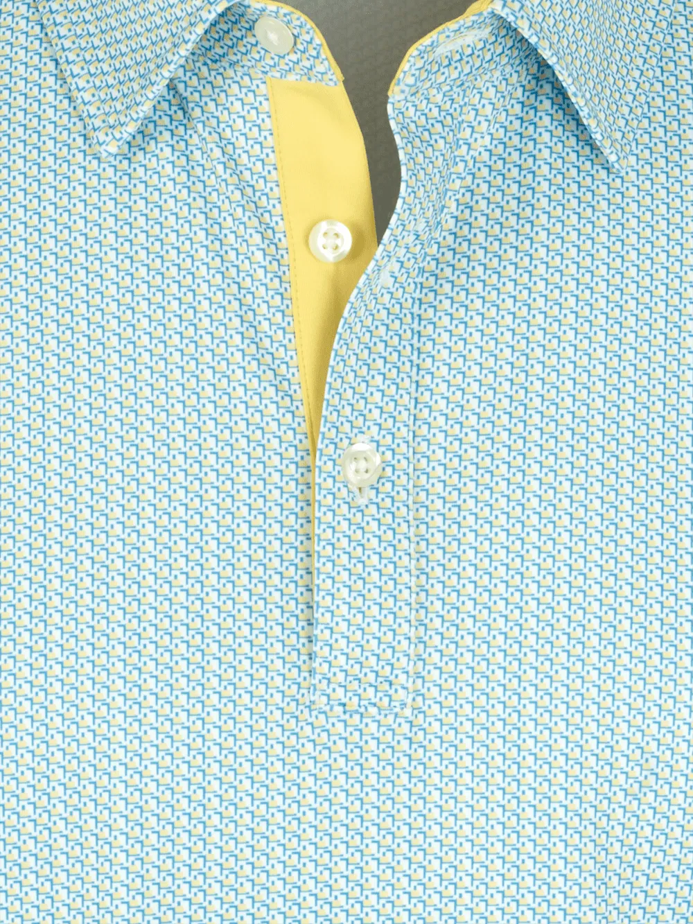 Performance Blend Three Button Polo - Yellow Multi
