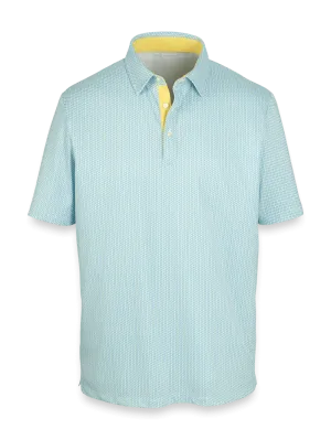 Performance Blend Three Button Polo - Yellow Multi