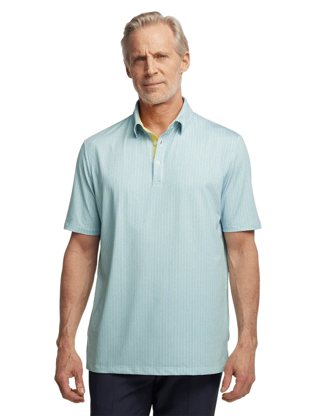 Performance Blend Three Button Polo - Yellow Multi