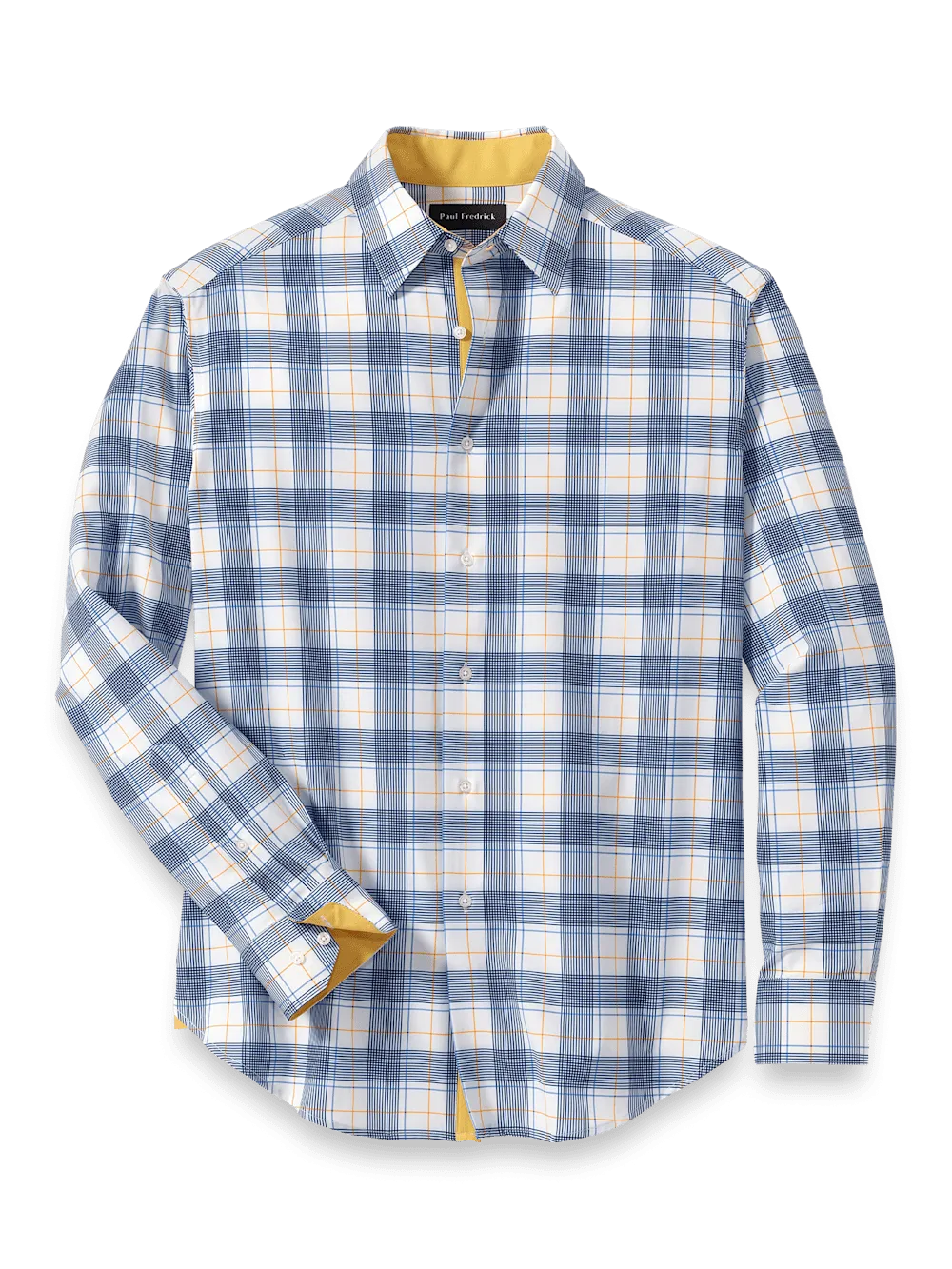 Performance Stretch Check Casual Shirt - Blue/yellow