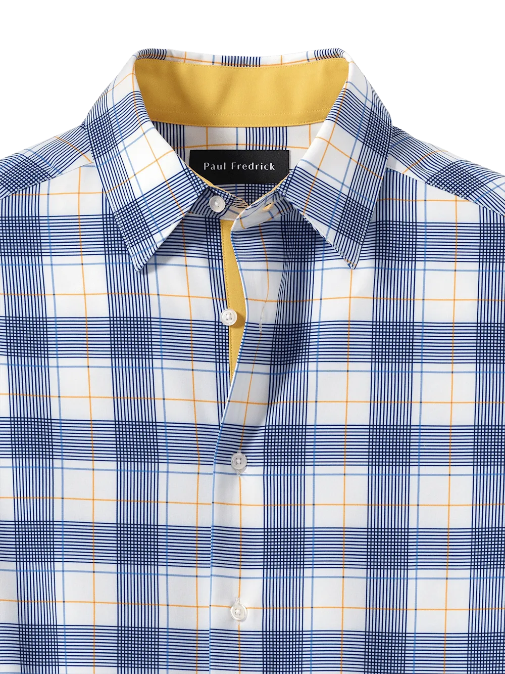 Performance Stretch Check Casual Shirt - Blue/yellow