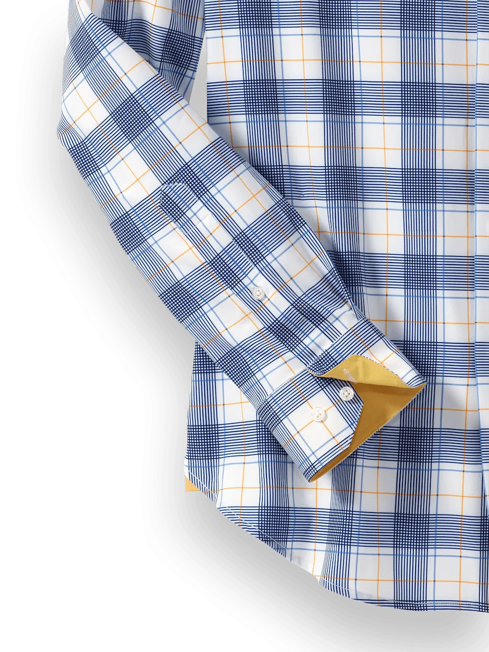 Performance Stretch Check Casual Shirt - Blue/yellow