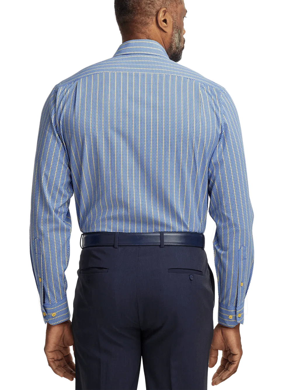 Performance Stretch Stripe Casual Shirt - Blue/yellow