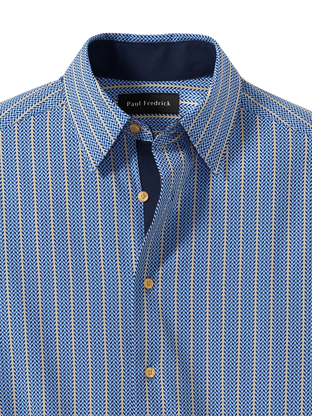 Performance Stretch Stripe Casual Shirt - Blue/yellow
