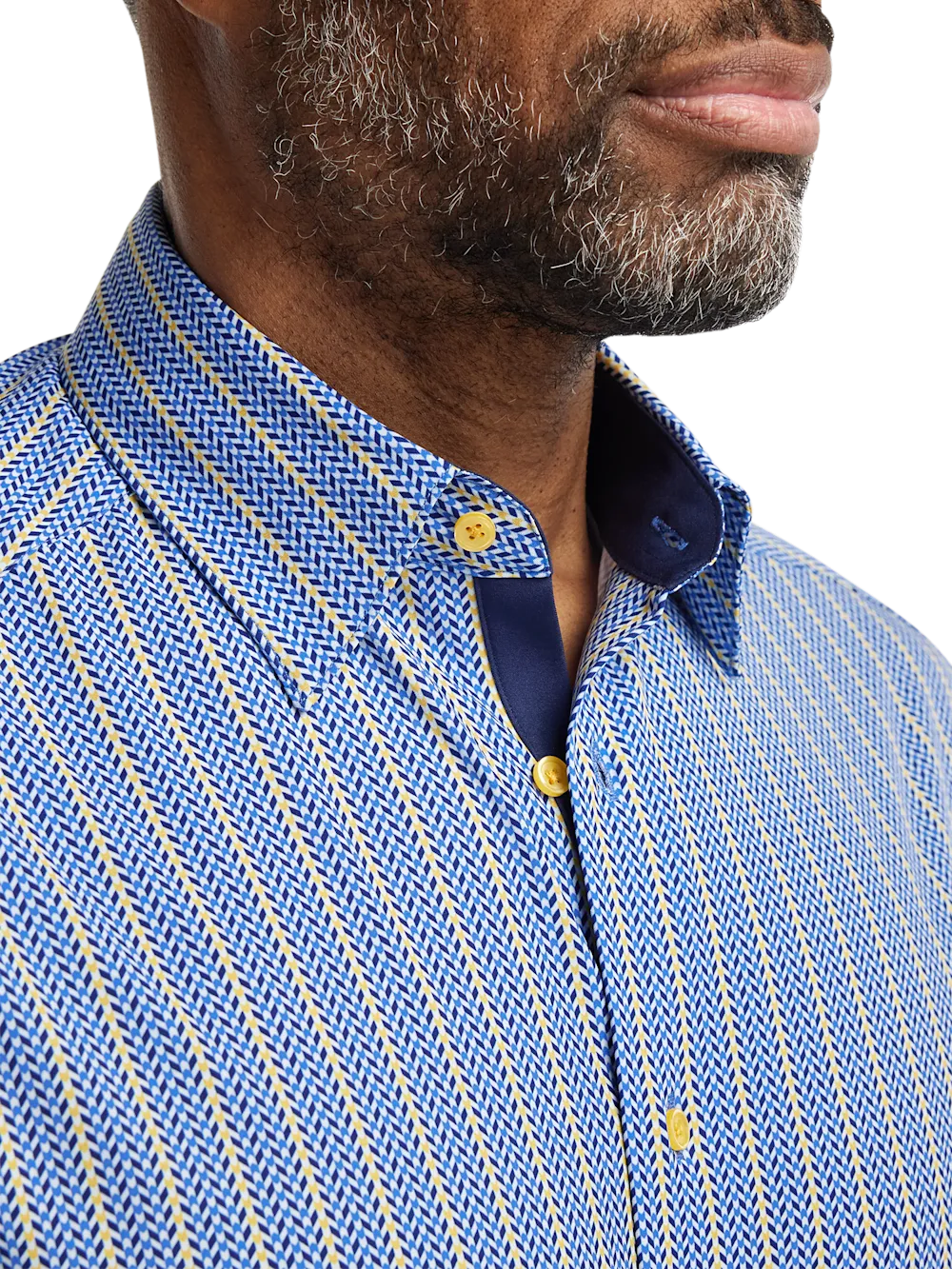 Performance Stretch Stripe Casual Shirt - Blue/yellow