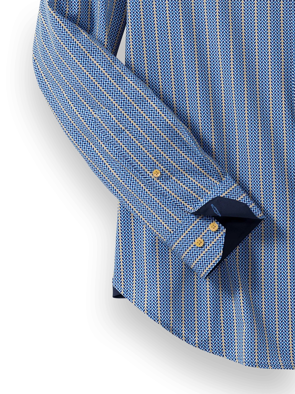 Performance Stretch Stripe Casual Shirt - Blue/yellow