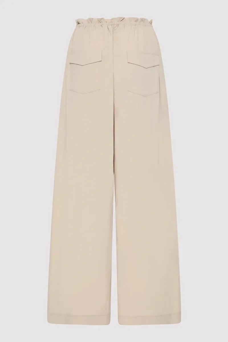 Petit Paperbag Waist Pants in Creme