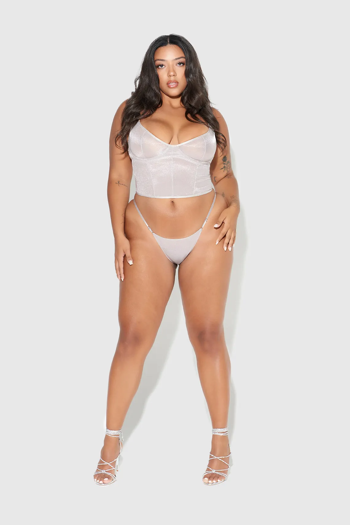 Pia Unlined Underwire Mesh Bustier by Frederick's of Hollywood