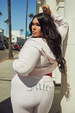 Plus-Size OG Big Bling Velour Track Pants Juicy Couture