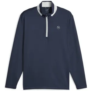 Puma Lightweight 1/4 Zip Pullover - Navy Blazer/Ash Grey