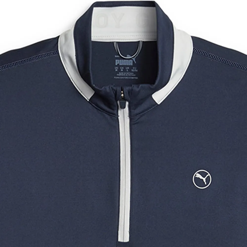 Puma Lightweight 1/4 Zip Pullover - Navy Blazer/Ash Grey