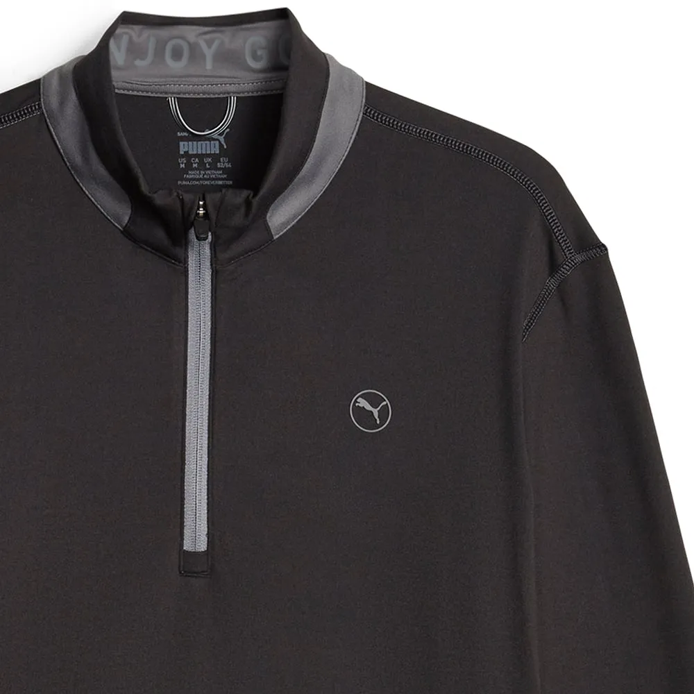 Puma Lightweight 1/4 Zip Pullover - Puma Black/Slate Sky