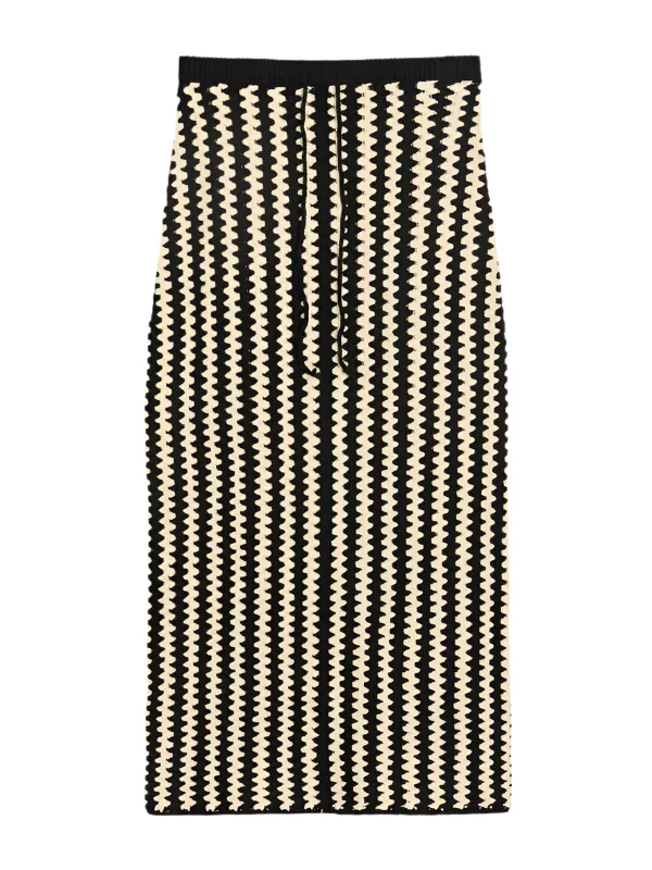 Raze Organic Cotton Skirt in Crochet Black & White