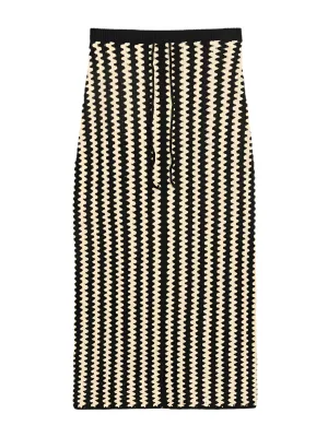 Raze Organic Cotton Skirt in Crochet Black & White